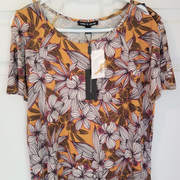 Cable & Gauge Blouse NWT Large Multicolored Floral - Picture 2 of 6